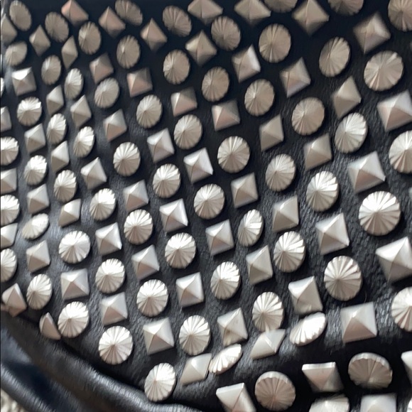Ash Domino Studded Washed Leather Backpack Black main image 16
